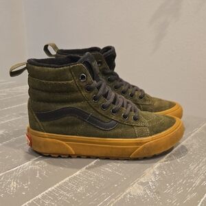 Vans Kids High-Top Sneakers - Olive and Mustard